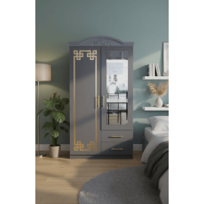 ARMOIRE 2 PORTES 8938-2  80X50X210CM GRIS DORE