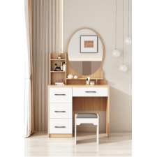COIFFEUSE 301 4 TIROIRS 3 NICHES 800X400X1530 BLANC BOIS CLAIR