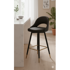CHAISE BAR 801 REMBOURREE NOIRE MATE