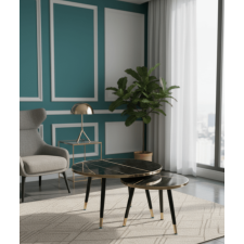 TABLE BASSE GIGOGNE 2 EN 1 50X50X38 / 70X70X43 NOIR