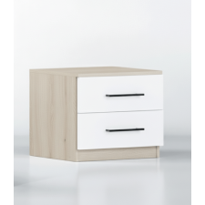 TABLE DE CHEVET LIVIA L14 2 TIROIRS BLANC-CHENE