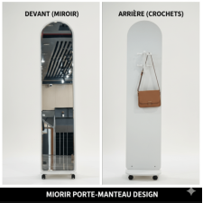 MIROIR SUR PIED AVEC PORTE MANTEAU 10813 BLANC