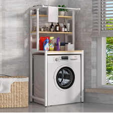 MEUBLE MACHINE A LAVER YH-09 EN METAL BLANC ET CHENE CLAIR