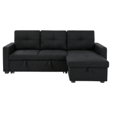 CANAPE CONVERTIBLE REVERSIBLE T-1247B EN TISSU MICROFIBRE NOIR