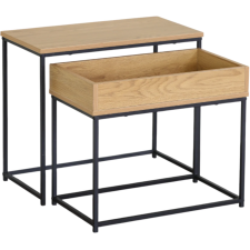LOT DE 2 TABLES BASSES SF-ET-12750-0004 CHENE ET NOIR