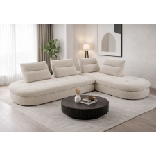 CANAPE D'ANGLE MODULABLE ROUND MB-2520BEIGE TISSUS MICROFIBRE BEIGE