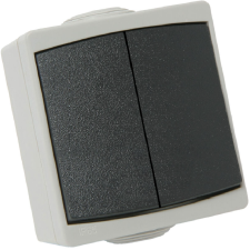 DOUBLE INTERRUPTEUR VA ET VIENT IP65 GRIS PERLE