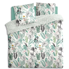PARURE DE LIT TWIN BED 240X220 + 2 TAIES 63X63 100% COTON
