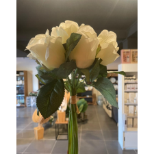 BOUQUET ROSE BLANC POLYESTER-FER H20x20x31CM