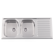 EVIER INOX A ENCASTRER 2 BACS OKIO LINE 1160X500X210MM 18/10