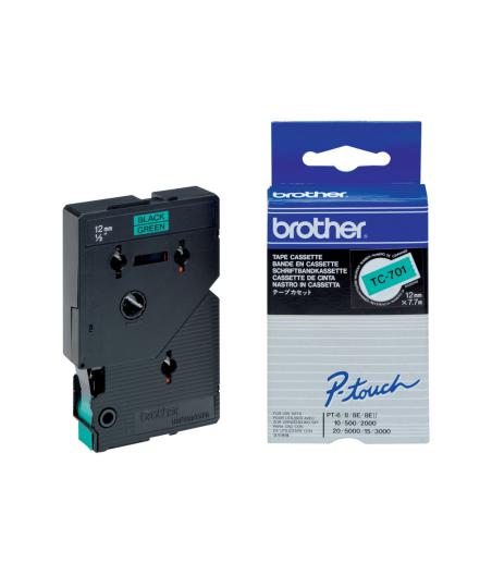RUBAN LAMINÉ BROTHER TC-701 NOIR SUR VERT