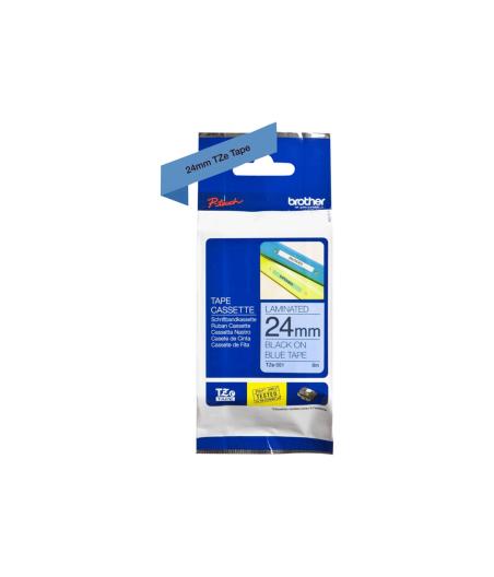 RUBAN POUR ETIQUETEUSE BROTHER TZE-551 NOIR SUR BLEU