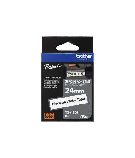 RUBAN POUR ETIQUETEUSE BROTHER TZE-S251 NOIR SUR BLANC