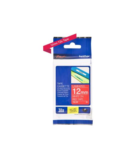 BROTHER RUBAN 12MM BLANC/ROUGE