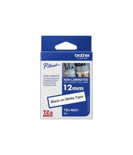 RUBAN POUR ETIQUETEUSE BROTHER TZE-N231 NOIR SUR BLANC