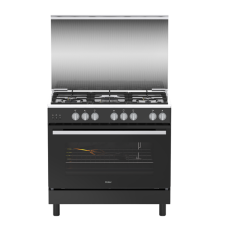 GAZINIERE HAIER HRG9502EGKMB 5 FEUX GAZ + FOUR A GAZ AVEC TOURNE BROCHE /LUM/ALLUMAGE AUTO/ROTISS NOIR