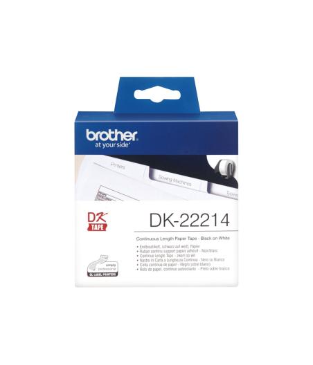 RUBAN D'ETIQUETTES BROTHER DK-22214 NOIR SUR BLANC 30 METRES