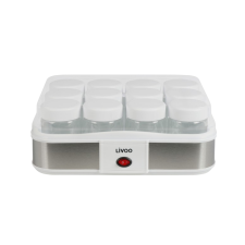 YAOURTIERE LIVOO DOP156 AVEC 12 BOCAUX EN VERRE DE 210ML GRIS