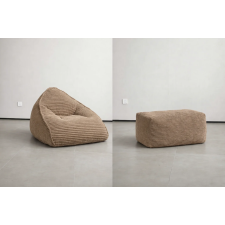 FAUTEUIL AVEC REPOSE PIED 028BROWN TISSU COTELE BRUN