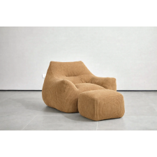 FAUTEUIL CONFORT AVEC REPOSE PIED 011LIGHTBROWN TISSU COTELE BRUN CLAIR