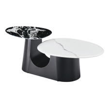 TABLE BASSE AH-2507 MARBRE NOIR ET BLANC