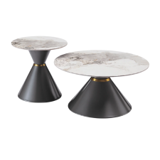 TABLE BASSE AH-G055 CERAMIQUE MARBRE ET NOIR