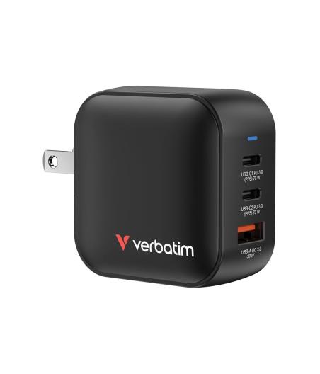 CHARGEUR TELEPHONE VERBATIM MINI GAN CHARGER 70W 3 PORT (P)
