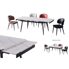 TABLE EXTENSIBLE GT6WHITE CERAMIQUE EFFET MARBRE BLANC