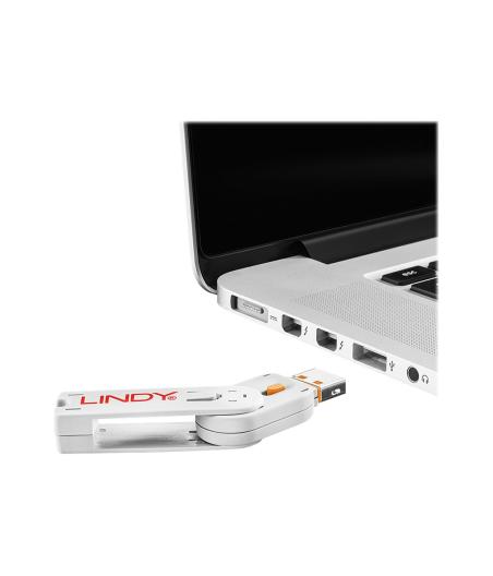 CABLE SECURITE LINDY CLA© USB ET 4 BLOQUEURS DE PORTS