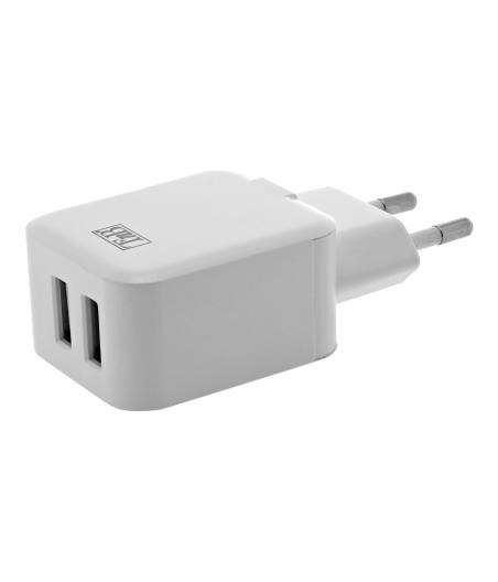 CHARGEUR TELEPHONE TNB 2.4A MAINS 2 USB CHARGER WHITE
