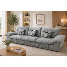 CANAPE M77 6 PLACES EN TISSU GRIS CLAIR