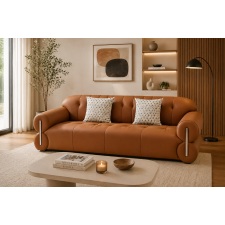 CANAPE M932 4 PLACES EN SIMILI-CUIR MARRON COGNAC
