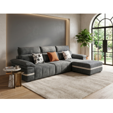 CANAPE D'ANGLE 6982 EN TISSU GRIS FONCE