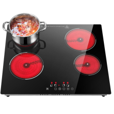 PLAQUE DE CUISSON VITROCERAMIQUE DEROSSO DR-4F60V 4 FEUX 6000W NOIR