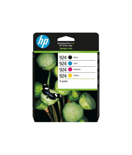 CARTOUCHE D'ENCRE HP 924 6C3Z1NE - PACK DE 4 - NOIR JAUNE CYAN MAGENTA