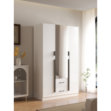 ARMOIRE 3D288-A 3 PORTES ET 2 TIROIRS MIROIR BLANC