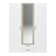 ARMOIRE DREAM 3 PORTES ET 2 TIROIRS AVEC MIROIR FINITION BLANC ET BOIS