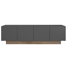 MEUBLE TV PARADOXE 4 PORTES GRIS ET IMITATION CHENE