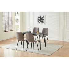 ENSEMBLE TABLE A MANGER AVEC 4 CHAISES MDT569B-MDC340A EFFET PIERRE NOIRE