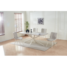 LOT DE 6 CHAISES MDC7156A EN TISSU MICROFIBRE BEIGE