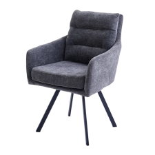 LOT DE 6 CHAISES PIVOTANTES MDC4543C EN TISSU TEXTURE GRIS