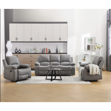 ENSEMBLE DE CANAPE INCLINABLE 3+2+1 100% POLYESTER GRIS