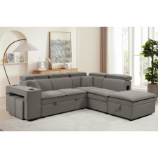 CANAPE D'ANGLE CONVERTIBLE EN LIT AVEC RANGEMENT COFFRE GRIS