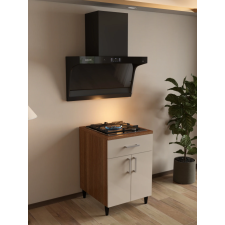 MEUBLE BAS SOUS PLAQUE SELENA AMM-SL60-A FINITION BOIS ET FACADE BLANC BRILLANT