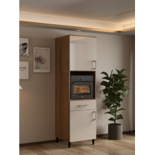 MEUBLE COLONNE FOUR SELENA AMM-SLHC-A FINITION BOIS ET FACADE BLANC BRILLANT