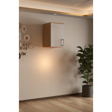 MEUBLE HAUT 1 PORTE SELENA AMM-SL1T-A FINITION BOIS ET FACADE BLANC