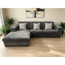CANAPE D'ANGLE HC2401-GREY-LHF ANGLE GAUCHE TISSU COTELE GRIS