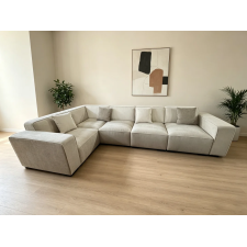 CANAPE D'ANGLE MODULABLE HC2507 EN TISSU MICROFIBRE BEIGE