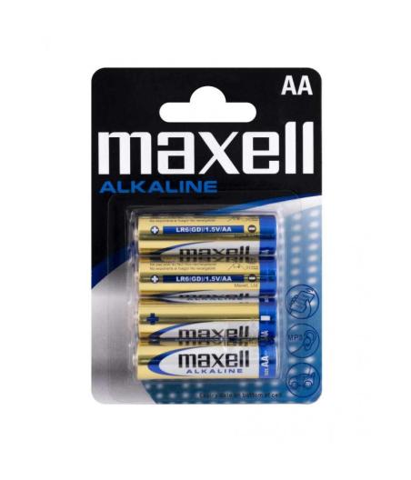 4 PILES ALKALINE AA LR6 - MAXELL