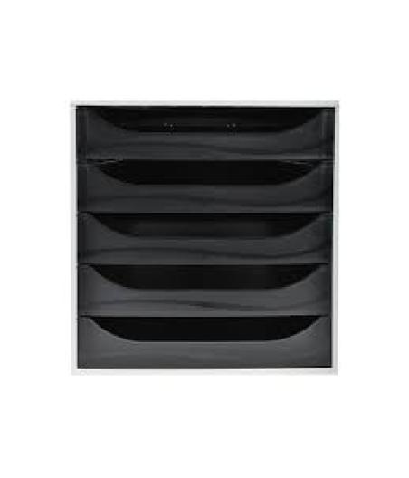ECOBOX CAISSON 5TIROIRS OFFICE GRIS/NOIR